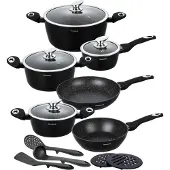 Klausberg GRANIETEN PANNENSET 15 ELEM. KB-7322, Pan + steelpan