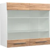 Vicco Fame-Line Glazen keukenkast – 80 cm Krachtige eik goud