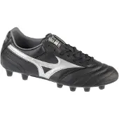 Mizuno Morelia II Pro Gras Voetbalschoenen (FG) Zwart Zilver