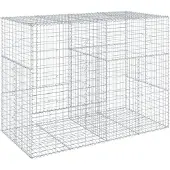 vidaXL Gabion met deksel, 200x100x150 cm, verzinkt staal