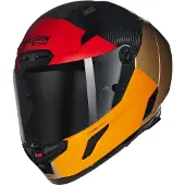 Nolan X-804 RS Blocco 349 Carbon Oranje Sand Visceraal Rood Glossy Integraalhelm Maat L