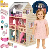 Mamabrum Poppenhuis 60x30x90 cm LED 3 verdiepingen