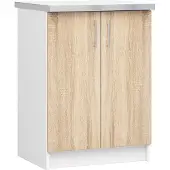 Akord Keukenkast modulaire LIMA S60 met Verkblad / Onderkast met 2 Deuren / Furniture Factory / Wit - Sonoma Eik / 60 x 82 x 44,5 cm