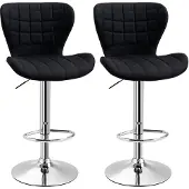 HOMCOM -Barkruk-Linnen-47x51.5x111.5cm-Zwart