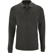Sols Heren Perfecte Lange Mouw Pique Polo Shirt (Wit)