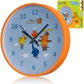 Die Maus - Wandklok voor Kinderen - Muis, Olifant & Eend - Blauw - Leer Klokkijken!