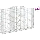 vidaXL Schanskorven 13 st gewelfd 300x50x180/200 cm ijzer