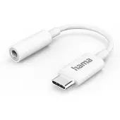 Hama USB-C adapter, 4-polige USB-C stekker, 3,5 mm audioaansluiting, wit