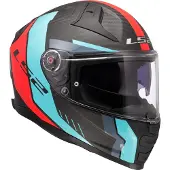 LS2 Helmets LS2FF811VectorIICGridRoodCyaan06Integraalhelm Maat 2XL