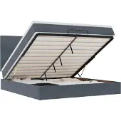 vidaXL Ottoman bed met matrassen 160x200cm fluweel donkergrijs