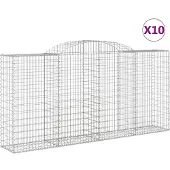vidaXL Gabionen met boogvorm, 10 stuks, 300x50x140/160 cm, verzinkt staal