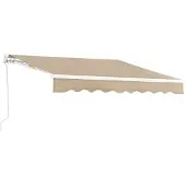 En.casa Zonnescherm luifel handbediend met knikarm 250x200 cm beige