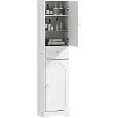 HOMCOM -Badkamermeubel-40x29,5x170cm-Spaanplaat-Wit