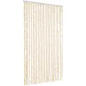 vidaXL Vliegengordijn 100x220 cm chenille beige en wit