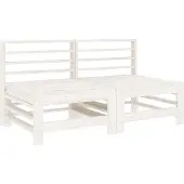 vidaXL Tuinmiddenbanken 2 st massief grenenhout wit