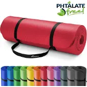 Tresko Yoga mat Rood 1,5 cm dik, fitnessmat, pilates, aerobics
