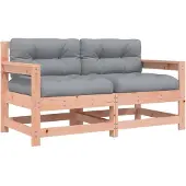 vidaXL Tuinstoelen 2 st met kussens massief douglashout