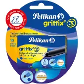 Pelikan 960575 griffix inktpatronen voor vulpennen, blauw, type T1RB