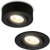 Briloner Desi - LED opbouwspot 2 in 1 en inbouwspot - 7990015 - LED opbouwspot 2 in 1 en inbouwspot - Draaibaar - Dimbaar - Vlak - Warm wit licht - Ø9 x 3 cm - Zwart