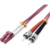 Value F.O. kabel 50/125µm OM4, LC/ST, violet, 2 m