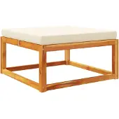 vidaXL Tuinvoetenbank met kussen 65x65x29 massief acaciahout