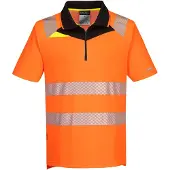 Portwest DX4 veiligheidspolo met rits, korte mouwen, oranje/zwart, maat 4XL