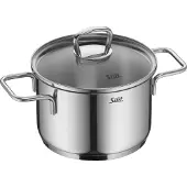Silit Kookpan Set Inductiekookpannen 10st Glazen Deksel Allicante Roestvrij Staal, Pan + steelpan, Zilver
