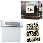 Paulmann huisnr.-lamp LED op zonne-energie, IP44 Solar Hausnummernleuchte, alu / grijs / zink, Roestvrij staal, Modern, Wandlamp buiten