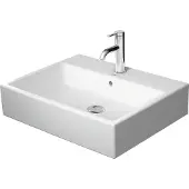 Duravit Wastafel H13.5xD47cm 1 kraangat rechthoek Keramiek Wit