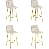 Leobert ARCETO kruk - beige fluweel / GOUDEN poten x 4
