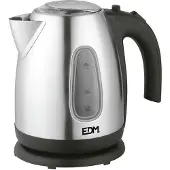 EDM Elektrische waterkoker, model , zwart, kleurrijk, roestvrij staal, 2200 W, 1,7 liter