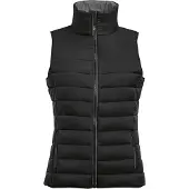 Sols Vrouwen/dames Golfkussen Gewatteerde Waterafstotende Bodywarmer/Gilet (Zwart)