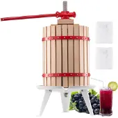 Vevor Fruitwijnpers Fruitmolen (18 L) met massief houten mand met 8 blokken