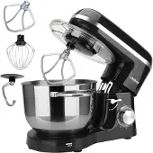 Arebos Keukenmachine - 1500W - Keukenrobot - 6L - Keukenmixer - Foodprocessor - Roestvrij Stalen Mengkom - 6 Snelheden - Zwart