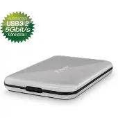 Fantec ALU-25U3, externe behuizing voor 2.5"-SATA-schijven, USB 3.2, aluminium, zilver
