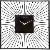 Nextime Wandklok 45x45x15cm-Stil-Zwart-Metaal-NeXtime Vasco Square