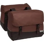 New Looxs Oslo Joli Double - Dubbele Fietstas - Geschikt voor elke Bagagedrager - Ook voor Electrische Fietsen - 100% Gerecycled Polyester - Stevig, Ruim en Vormvast - 37L - Burgundy-Rust