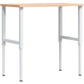 vidaXL Werkbank rechthoekig 100x60x(71,5-98) cm massief beukenhout