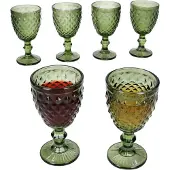 MamboCat Set van 6 DIAMOND wijnglazen groen van glas – 38014
