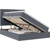 vidaXL LED opbergbed met matras Donkergrijs 140 x 190 cm Fluweel