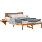 vidaXL Bedframe Wasbruin 120 x 190 cm Massief grenenhout