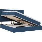 vidaXL Opslag bed met matras met hoofdeinde Blauw 180 x 200 cm Stof