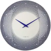 Nextime Deep 50 – Grote Wandklok – 50 cm – Koepelvormig Glas – Blauw – Stil