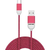 Pantone Usb A naar Usb C Kabel 1,5m Nylon Roze