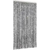vidaXL Vliegenhor, grijs, zwart en wit, 100x230 cm, chenille