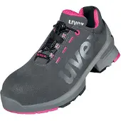 Uvex 1 veiligheidsschoen voor dames, model S2, lage schoen met perforaties, grijs/roze, maat 43