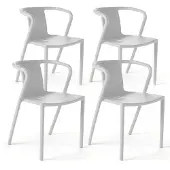 Oviala - Set van 4 witte plastic stoelen - Berlin