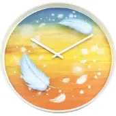 Nextime Feathers – Wandklok – 30 cm – Plastic – Multicolor – Stil