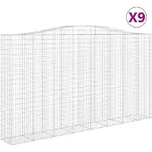 vidaXL Schanskorven 9 st gewelfd 400x50x220/240 cm ijzer