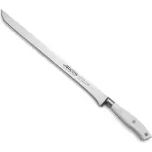 Arcos Schinkenmes Riviera Blanc 231124, gemaakt van Nitrumstaal, met een handvat van polyoxymethylen en een lemmet van 30 cm, geleverd in een etui.